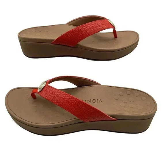 Vionic Pacific Pilar Woven Platform Thong Sandals Flip Flops Cherry Womens 10 - Picture 7 of 11